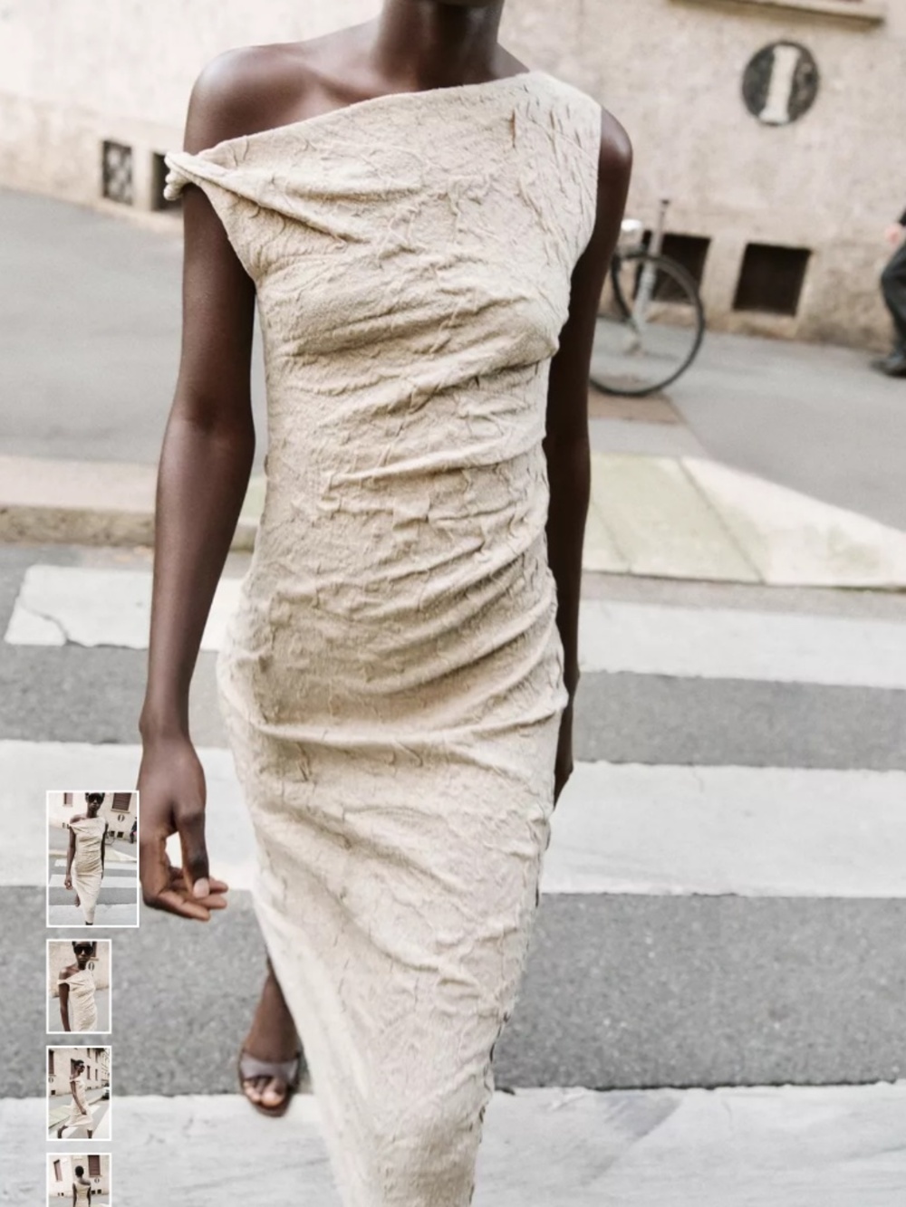 ZARA PLEATED JACQUARD DRESS